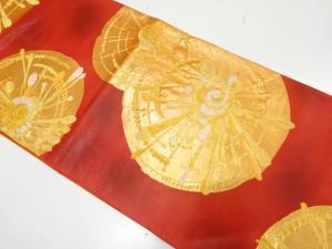 抽象花模様織り出し　袋帯